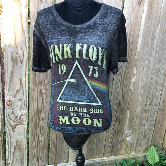 Liquid Blue Tops - Liquid Blue T Shirt Upcycled Pink Floyd Sheer Grey